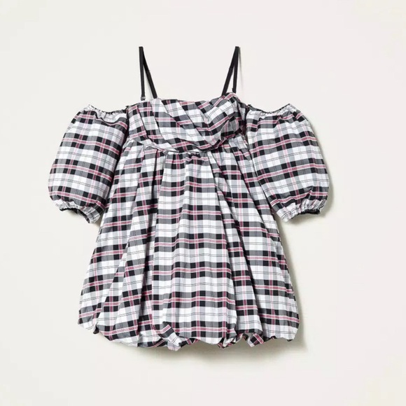 Twinset Actitude collection short balloon dress check pattern size XS/40 - Picture 5 of 5
